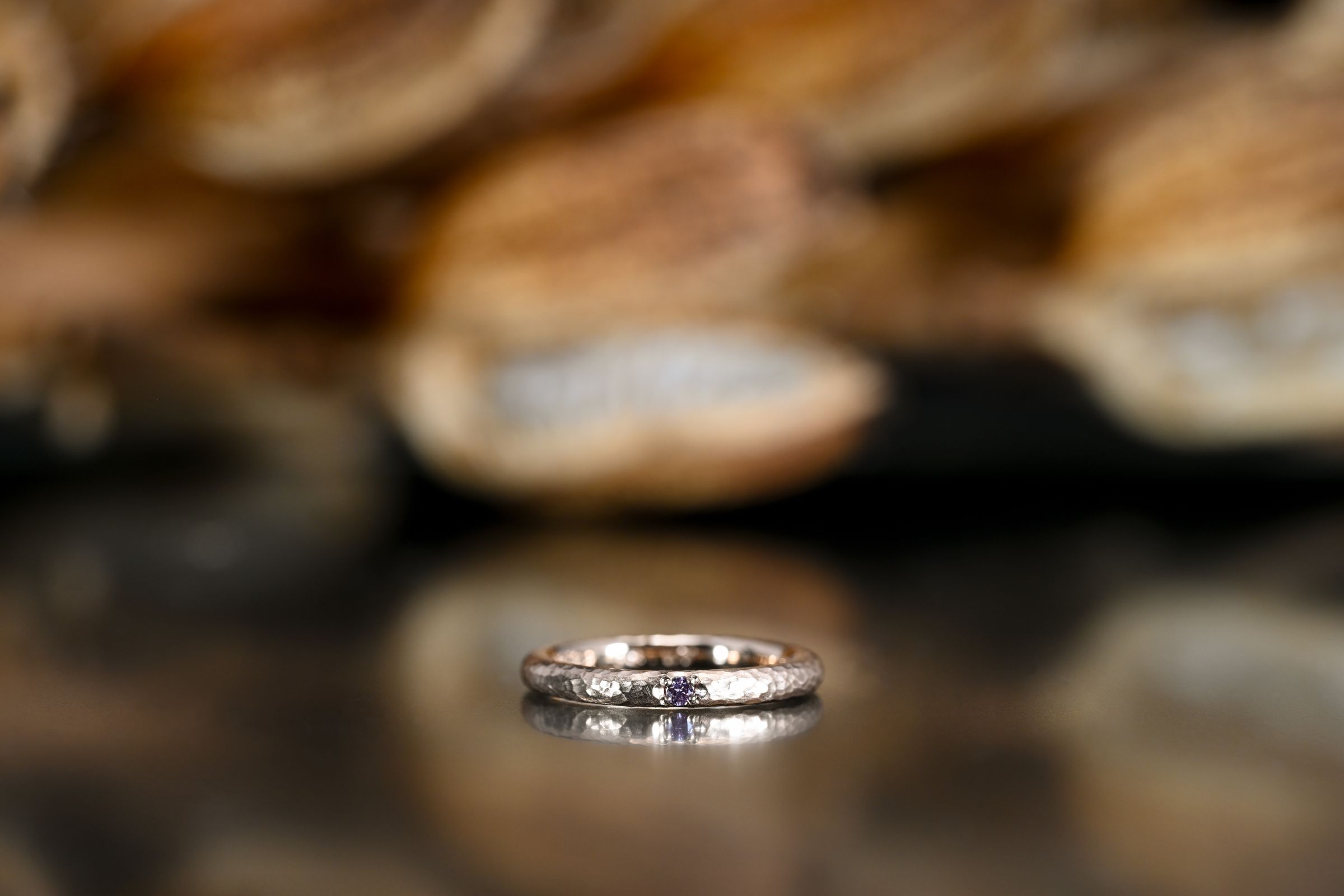 #11  ピンクダイア  マット仕上げリング　